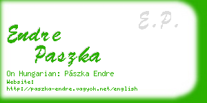 endre paszka business card