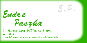 endre paszka business card